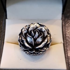 Fossil Stainless Steel Rose Ring Size 7